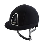KEP Cromo 2.0 Velvet Schwarz - CHROME Rahmen mit weiß Glitzersteinen - Polo Visier