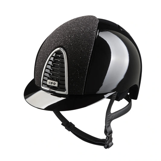 KEP Cromo 2.0 Glänzend Metal Schwarz - Glänzend Schwarz Rahmen, Gitter und KEP Logo - CHROME Untergitter - Vorderteil Einsatz "Vanity" Schwarz - SHINY KEP LOGO Schwarz Zircons - standard Visier