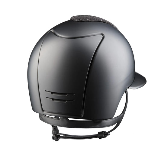 KEP Cromo 2.0 Textile Metal Schwarz - Textile Schwarz mit JET Glitzersteinen Rahmen - Textile Schwarz Gitter und KEP Logo - CHROME Untergitter - Vorderteil Einsatz "Vanity" Schwarz - Polo Visier