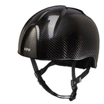SHINY Schwarz Crown IN Carbon mit Jockey Visier und STAINLESS STEEL Verschluss - standard Beriemung - Piping