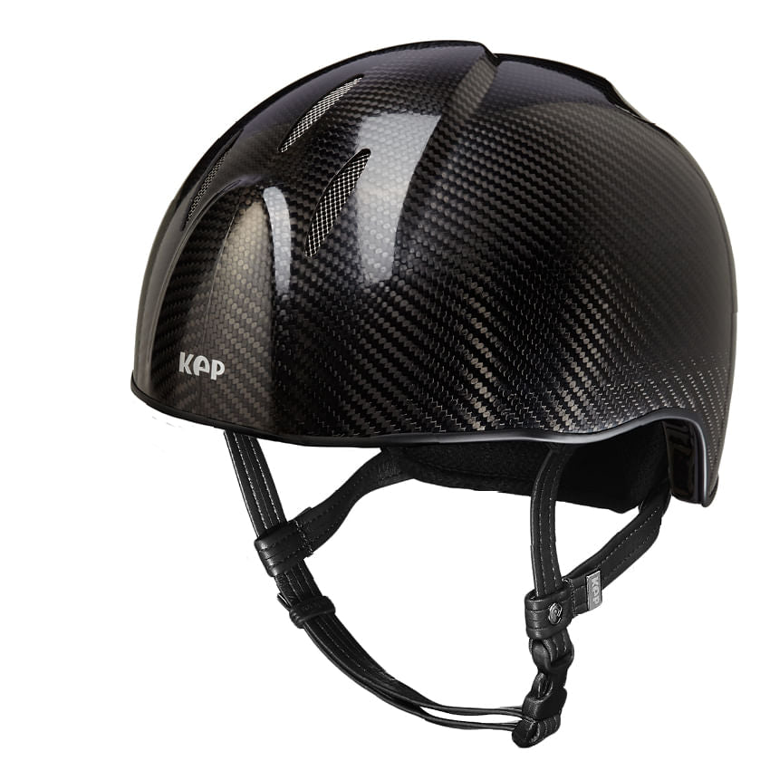 SHINY Schwarz Crown IN Carbon mit Jockey Visier und STAINLESS STEEL Verschluss - standard Beriemung - Piping