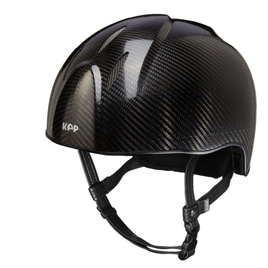 SHINY Schwarz Crown IN Carbon mit Jockey Visier und STAINLESS STEEL Verschluss - standard Beriemung - Piping