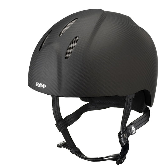 Schale Schwarz Crown IN Carbon mit Jockey Visier und STAINLESS STEEL Verschluss - standard Beriemung - Piping