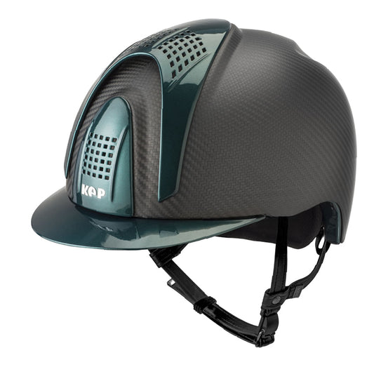 Schale Schwarz Crown Carbon mit Metal Grün Visier,Oberteil, Vorderteil und Hinterteil Einsatz - (3 COP.)