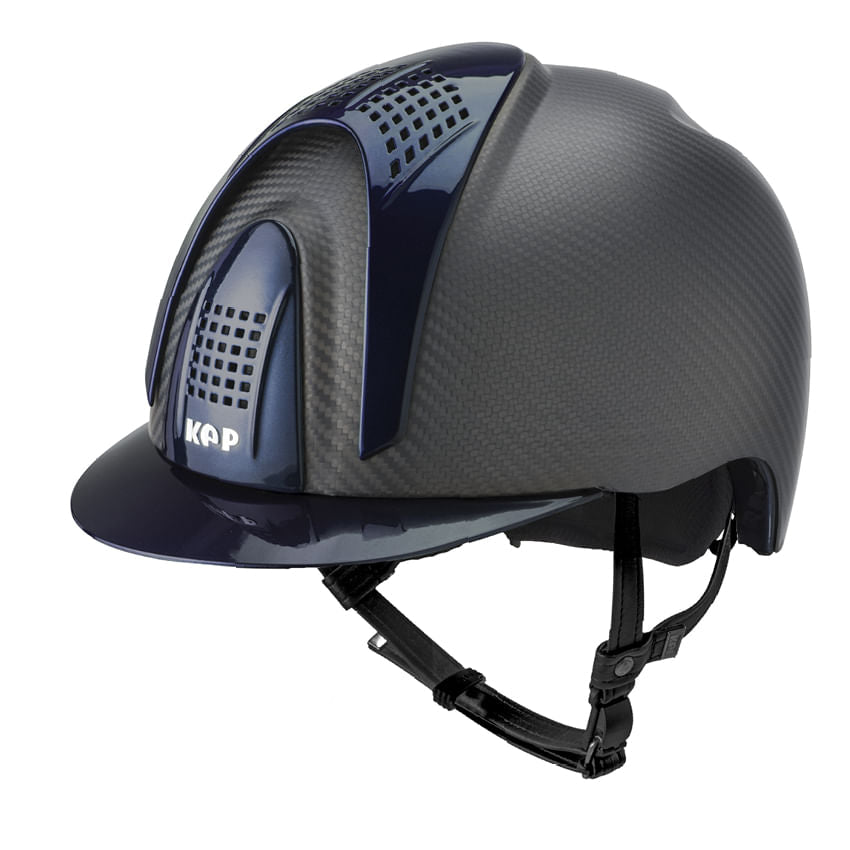 Schale Schwarz Crown Carbon mit Metal Blau Visier,Oberteil, Vorderteil & Hinterteil Einsatz - (3 COP.)