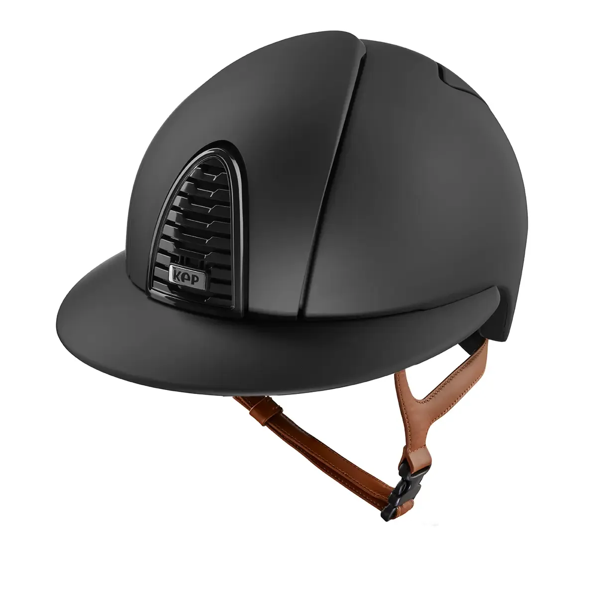 KEP Cromo 2.0 Matt Schwarz - Raw Schwarz Rahmen, Gitter, Untergitter und KEP Logo - Matt Schwarz Polo Visier - Ecoleder Beige Beriemung