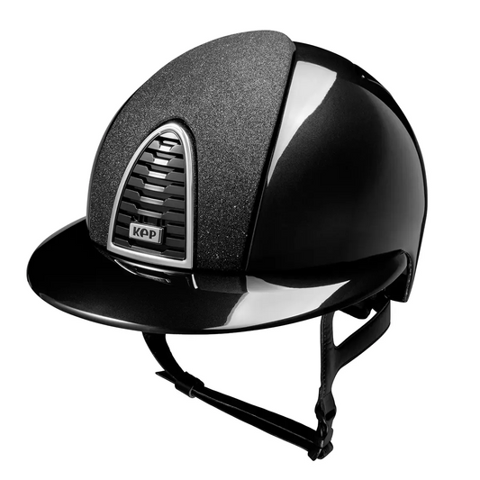KEP Cromo 2.0 Shine Schwarz - CHROME Rahmen - Raw Schwarz Gitter, Untergitter und KEP Logo - Shine Schwarz Polo Visier - Vorderteil Einsatz Glitzer Schwarz