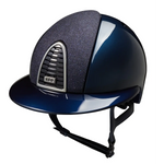 KEP Cromo 2.0 Shine Blau - CHROME Rahmen - Raw Blau Gitter, Untergitter und KEP Logo - Shine Blau Polo Visier - Vorderteil Einsatz Glitzer Blau