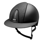 KEP Cromo 2.0 Matt Schwarz - Raw Schwarz Rahmen, Gitter, Untergitter und KEP Logo - Matt Schwarz Visier - Vorderteil Einsatz Glitzer Schwarz - Polo Visier