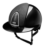 KEP Cromo 2.0 Shine Schwarz - CHROME Rahmen - Raw Schwarz Gitter, Untergitter und KEP Logo - Shine Schwarz Polo Visier - Vorderteil Einsatz Glitzer Schwarz