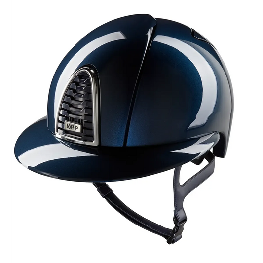 KEP Cromo 2.0 Shine Blau - CHROME Rahmen - Raw Blau Gitter, Untergitter und KEP Logo - Shine Blau Polo Visier
