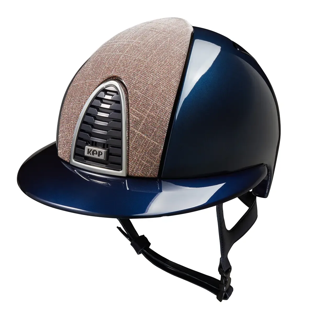 KEP Cromo 2.0 Shine Blau - CHROME Rahmen - Raw Blau Gitter, Untergitter und KEP Logo - Shine Polo Blau Visier - Vorderteil Einsatz GALASSIA Pink