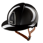 KEP Cromo 2.0 Shine Schwarz - CHROME Rahmen - Raw Schwarz Gitter, Untergitter und KEP Logo - Shine Schwarz Polo Visier - Ecoleder Beige Beriemung