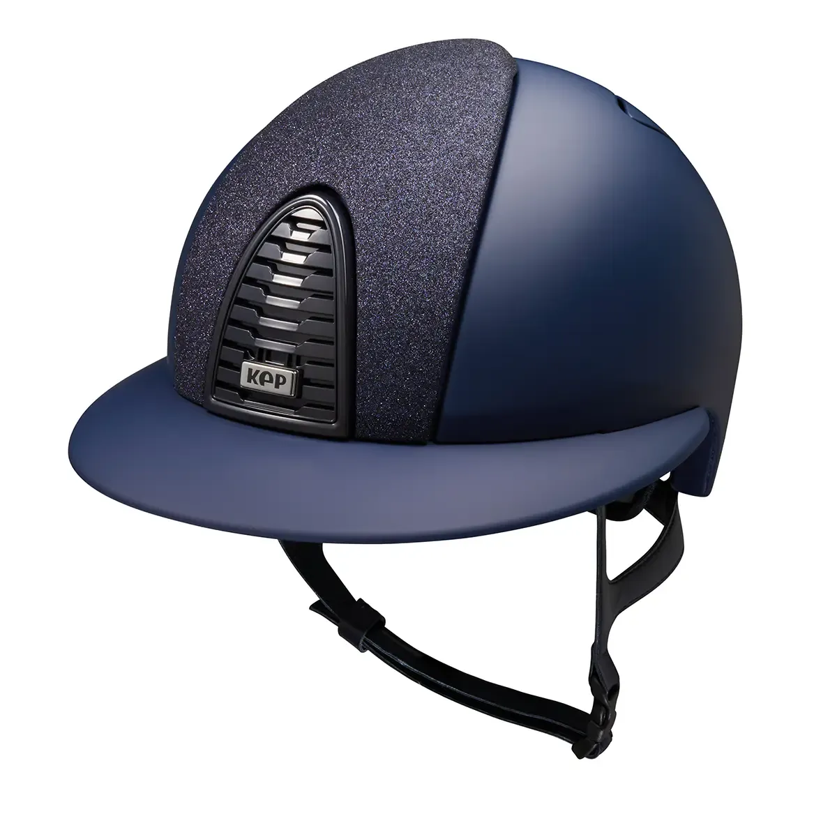 KEP Cromo 2.0 Matt Blau - Raw Blau Rahmen, Gitter, Untergitter und KEP Logo - Matt Blau Visier - Vorderteil Einsatz Glitzer Blau - Polo Visier