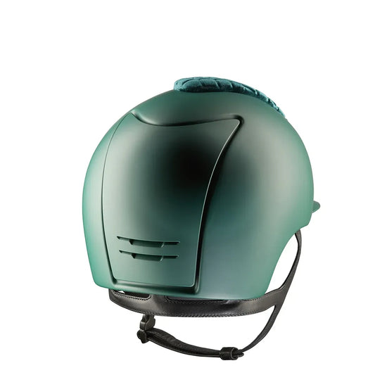 KEP Cromo 2.0 Textile Grün JAGUAR - CHROME mit Glitzersteinen weiß Rahmen - CHROME Untergitter und KEP Logo - Textile Grün JAGUAR Gitter - Schwarz Beriemung - Vorderteil Einsatz Milano Velvet SHINING Grün