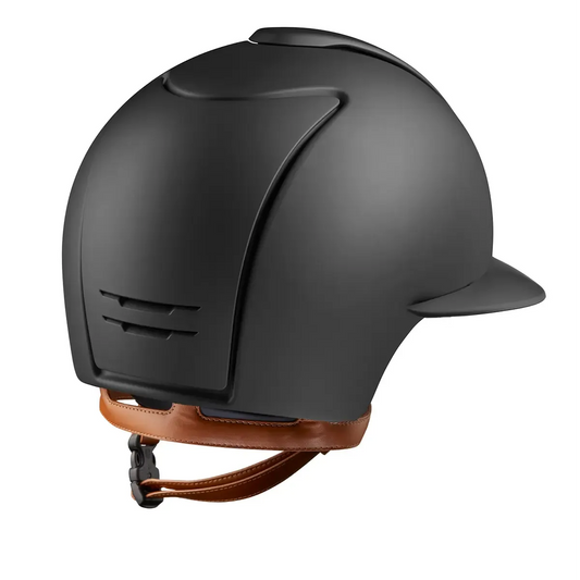 KEP Cromo 2.0 Matt Schwarz - Raw Schwarz Rahmen, Gitter, Untergitter und KEP Logo - Matt Schwarz Polo Visier - Ecoleder Beige Beriemung