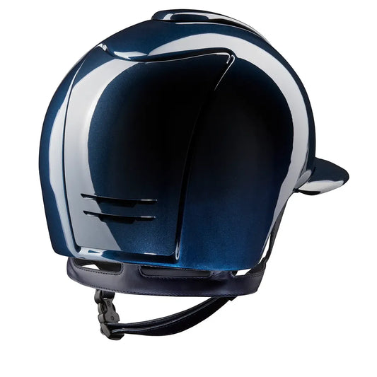 KEP Cromo 2.0 Shine Blau - CHROME Rahmen - Raw Blau Gitter, Untergitter und KEP Logo - Shine Blau Polo Visier - Vorderteil Einsatz Glitzer Blau