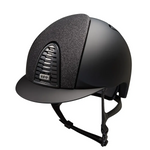 KEP Cromo 2.0 Matt Schwarz - Raw Schwarz Rahmen, Gitter, Untergitter und KEP Logo - Matt Schwarz Visier - Vorderteil Einsatz Glitzer Schwarz