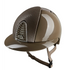 KEP Cromo 2.0 Diamond TAUPE - CHROME Rahmen mit weiß Glitzersteinen - CHROME Untergitter und KEP Logo - Diamond TAUPE Gitter - Vorderteil Einsatz "Verona" TAUPE/CHROME - Polo Visier - TAUPE Beriemung