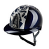 KEP Cromo 2.0 Glänzend Metal Blau - CHROME Rahmen mit Silber night Glitzersteinen - CHROME Untergitter und KEP Logo - Glänzend Blau Gitter - Vorderteil Einsatz "FURIUS" Blau - Polo Visier - KEP LOGO Blau