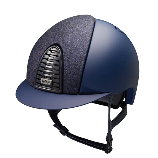 KEP Cromo 2.0 Matt Blau - Raw Blau Rahmen, Gitter, Untergitter und KEP Logo - Matt Blau Visier - Vorderteil Einsatz Glitzer Blau