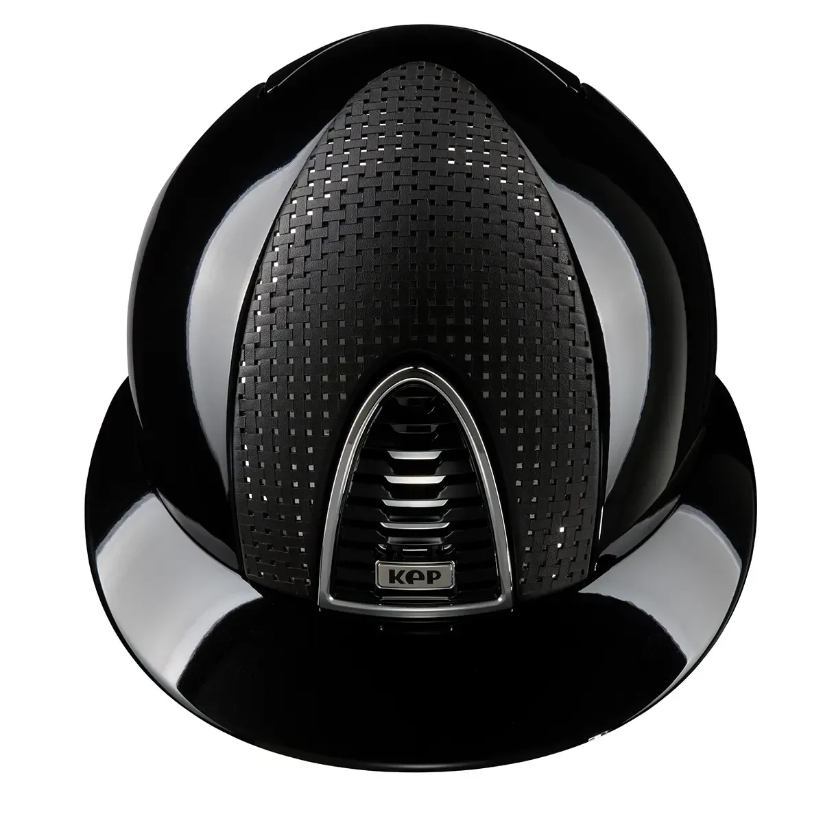 KEP Cromo 2.0 Glänzend Metal Schwarz - CHROME Rahmen, Untergitter und KEP Logo - Glänzend Schwarz Gitter - Vorderteil Einsatz "Verona" Schwarz/CHROME - Polo Visier
