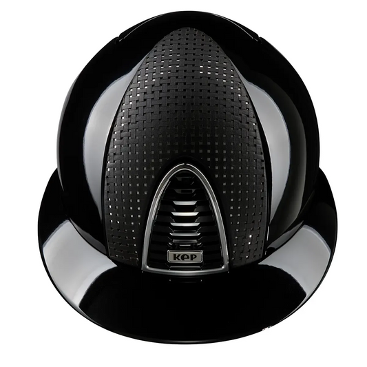 KEP Cromo 2.0 Glänzend Metal Schwarz - CHROME Rahmen, Untergitter und KEP Logo - Glänzend Schwarz Gitter - Vorderteil Einsatz "Verona" Schwarz/CHROME - Polo Visier