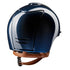 KEP Cromo 2.0 Shine Blau - CHROME Rahmen - Raw Blau Gitter, Untergitter und KEP Logo - Shine Blau Visier - Ecoleder Beige Beriemung
