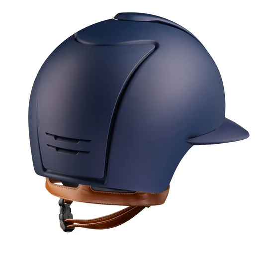 KEP Cromo 2.0 Matt Blau - Raw Blau Rahmen, Gitter, Untergitter und KEP Logo - Matt Blau Polo Visier - Ecoleder Beige Beriemung