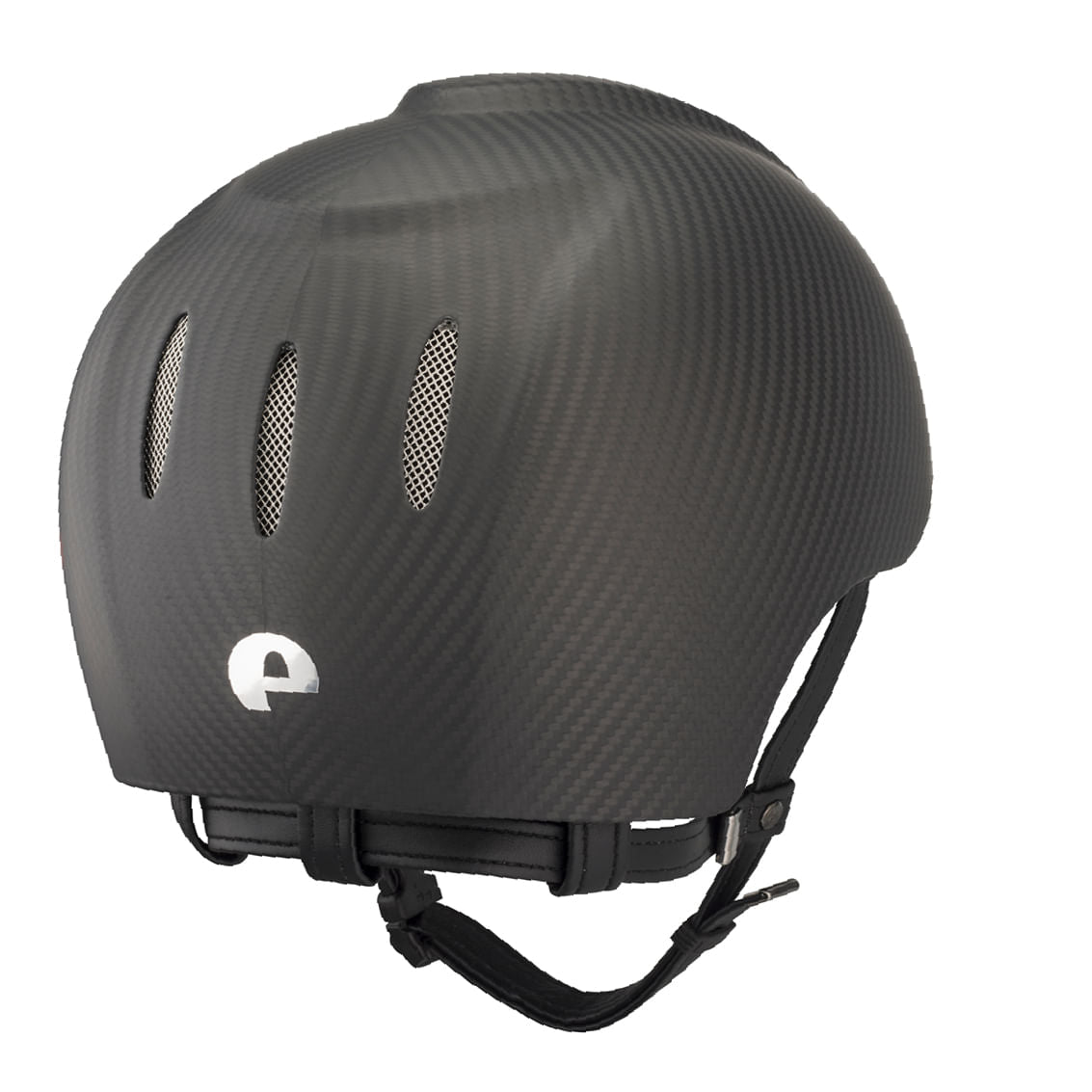 Schale Schwarz Crown IN Carbon mit Jockey Visier und STAINLESS STEEL Verschluss - standard Beriemung - Piping