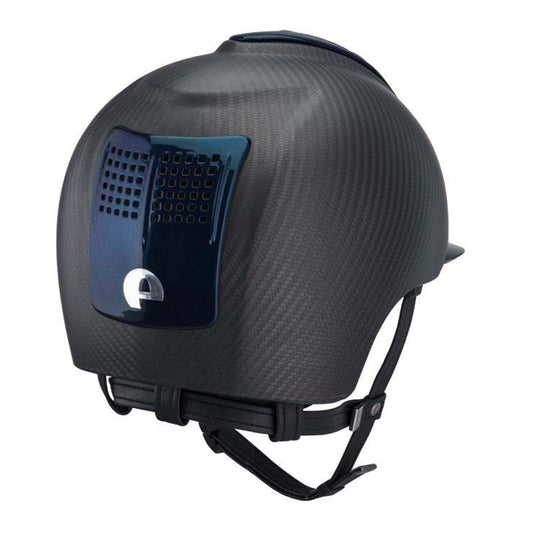 Schale Schwarz Crown IN Carbon mit Metal Blau Visier,Oberteil & Hinterteil Einsatz - (2 COP)