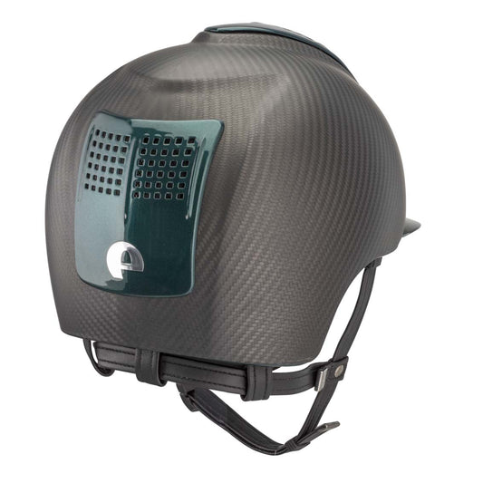 Schale Schwarz Crown IN Carbon mit Metal Grün Visier,Oberteil & Hinterteil Einsatz - (2 COP)