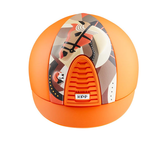 KEP Cromo 2.0 Jockey Tex Orange - Tex Orange VENT und Visier - Orange PEGASUS Vorderteil EinsatzI