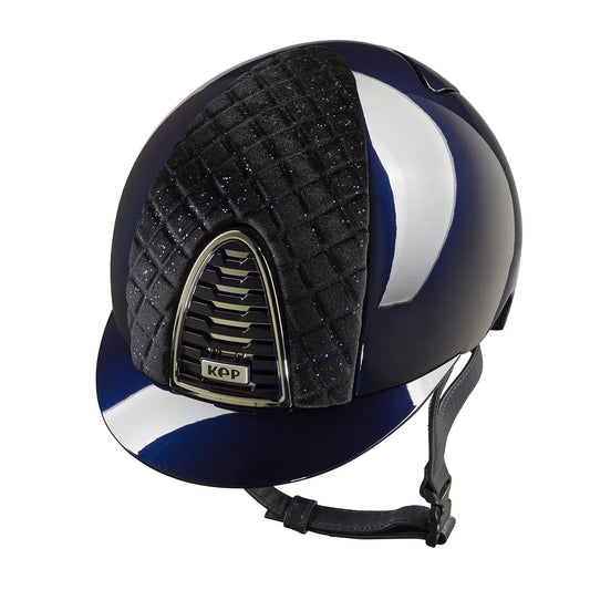 KEP Cromo 2.0 Glänzend Metal Blau - CHROME Rahmen und Untergitter - Glänzend Metal Blau Gitter und KEP Logo - Vorderteil Einsatz Milano Velvet SHINING Blau