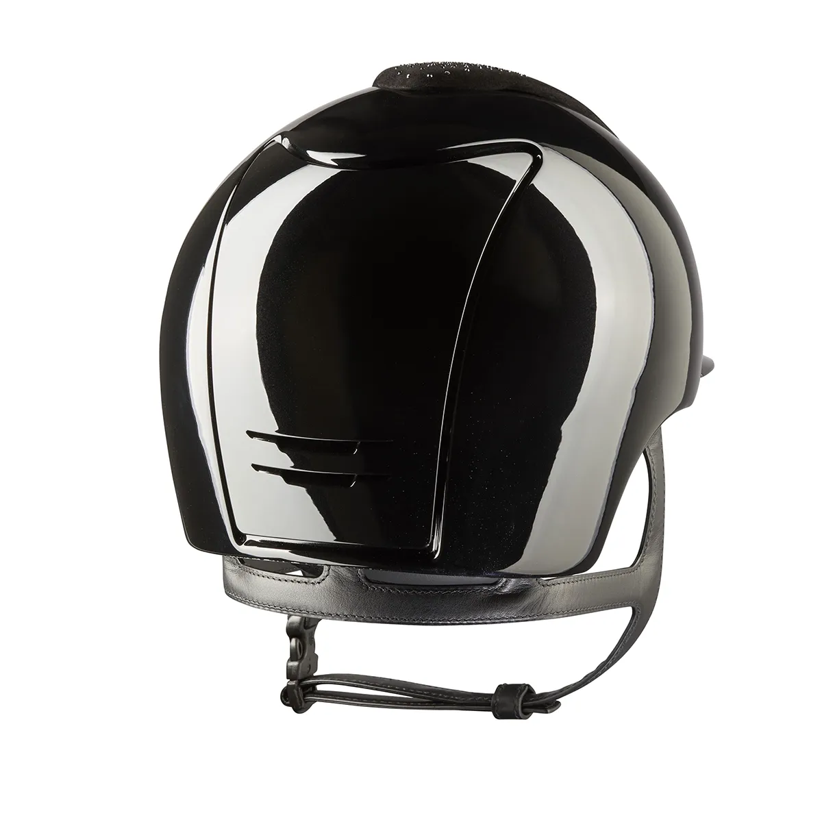 KEP Cromo 2.0 Glänzend Schwarz - CHROME Rahmen, Untergitter und KEP Logo - Glänzend Schwarz Gitter - Vorderteil Einsatz NEBULA Schwarz und Silber - Polo Visier