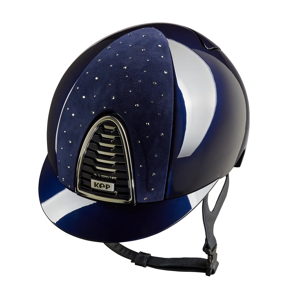 KEP Cromo 2.0 Glänzend Metal Blau - CHROME Rahmen und Untergitter - Glänzend Metal Blau Gitter und KEP Logo - Vorderteil Einsatz DROP Blau