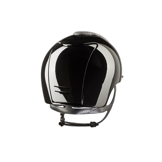 KEP Cromo 2.0 Glänzend Metal Schwarz - MIRROR Schwarz Rahmen und Gitter - CHROME Untergitter und KEP Logo - KEP LOGO Glitzersteinen auf Schwarz SUEDE - Vorderteil Einsatz LUMINOR Silber