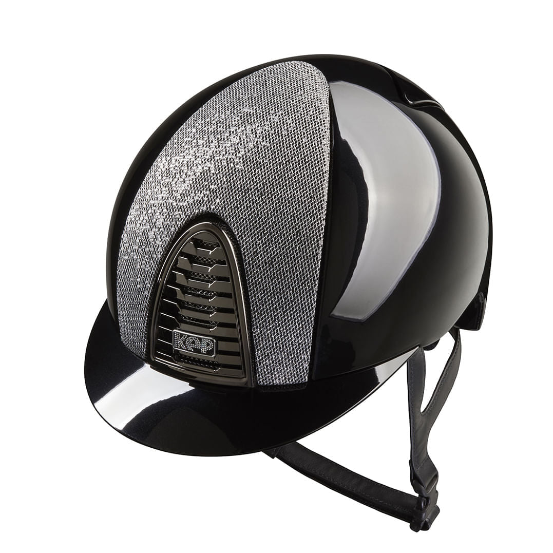 KEP Cromo 2.0 Glänzend Metal Schwarz - MIRROR Schwarz Rahmen und Gitter - CHROME Untergitter und KEP Logo - KEP LOGO Glitzersteinen auf Schwarz SUEDE - Vorderteil Einsatz LUMINOR Silber