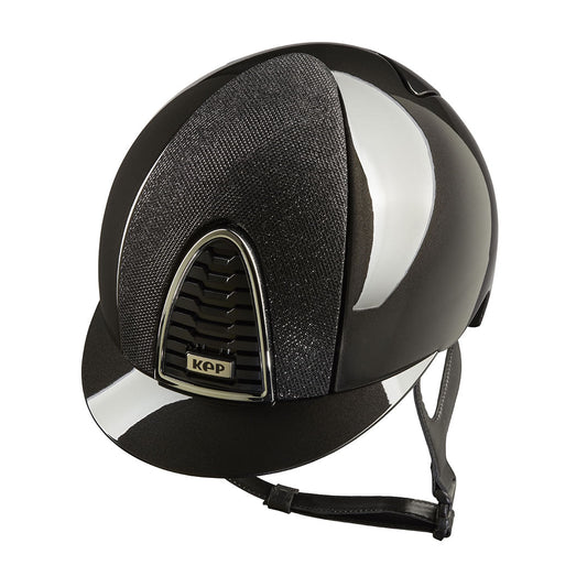 KEP Cromo 2.0 Shine Schwarz - CHROME Rahmen - Raw Schwarz Gitter, Untergitter und KEP Logo - Shine Schwarz Visier - Vorderteil Einsatz LUMINOR Schwarz