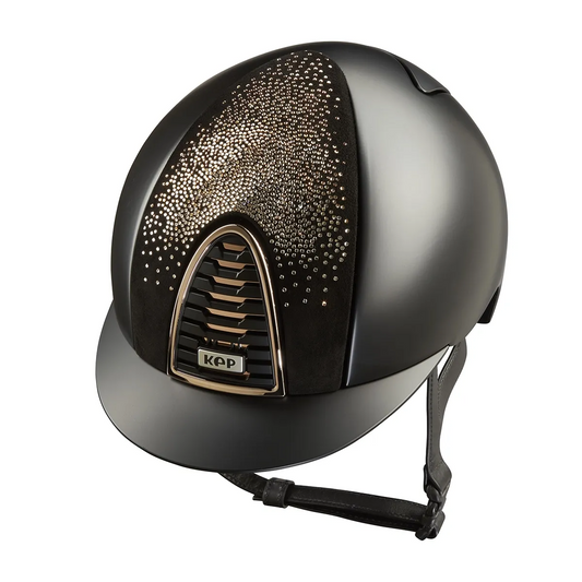 KEP Cromo 2.0 Textile Schwarz - ROSE GOLD Rahmen und Untergitter - Textile Schwarz Gitter und KEP Logo - Vorderteil Einsatz NEBULA Schwarz und ROSE GOLD