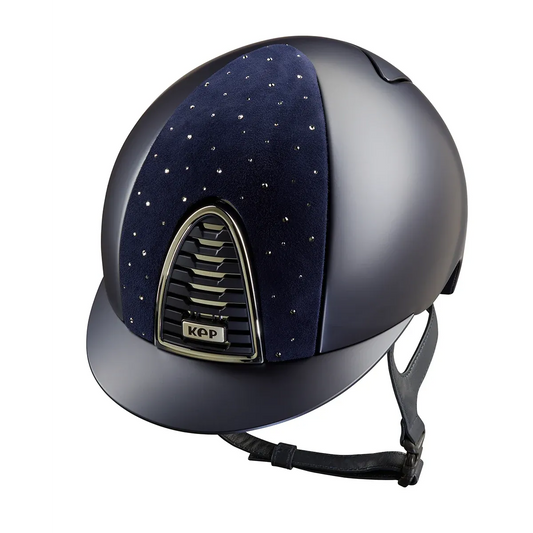KEP Cromo 2.0 Textile Blau - CHROME Rahmen und Untergitter - Textile Blau Gitter - Raw Blau KEP Logo - Vorderteil Einsatz DROP Blau