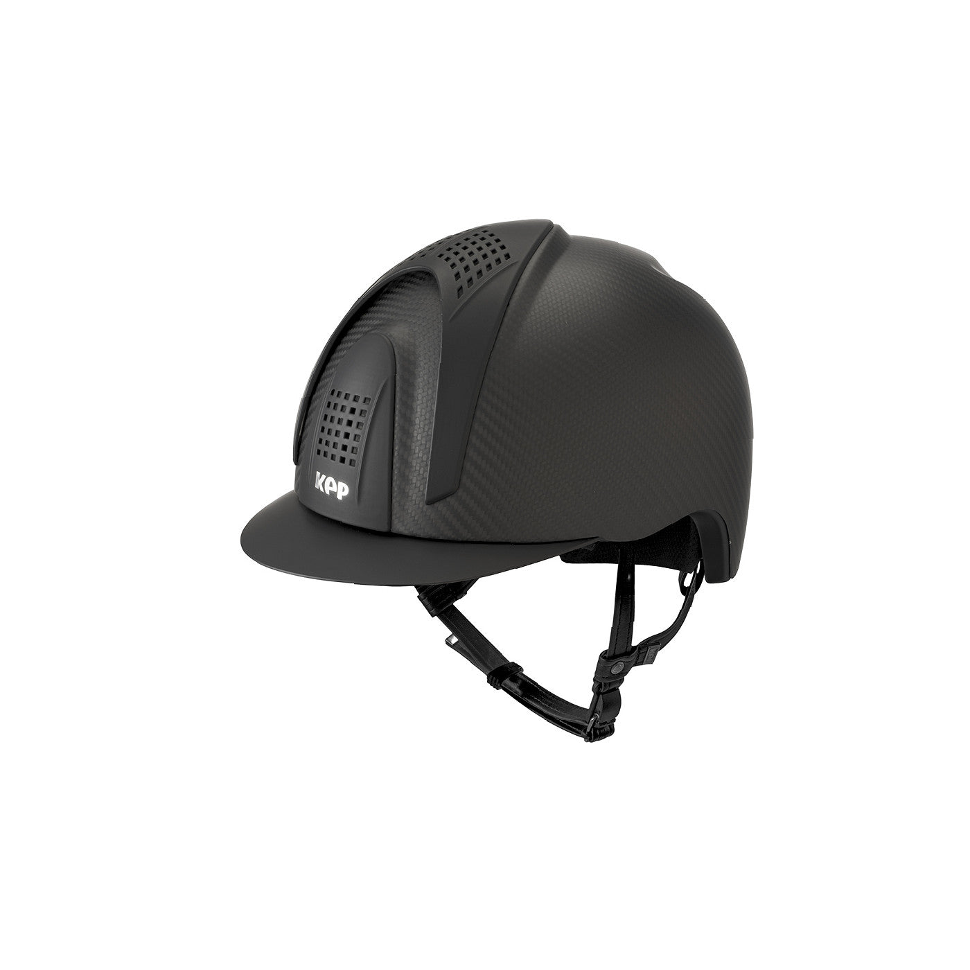 KEP Opaque black crown carbon, Black shiny visor + 3 inserts black