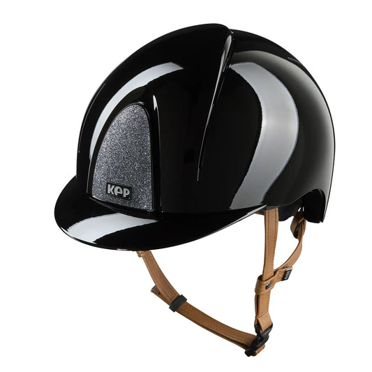 KEP Smart Nova Metal Glänzend Schwarz - Beige Beriemung - Glitzer Silber