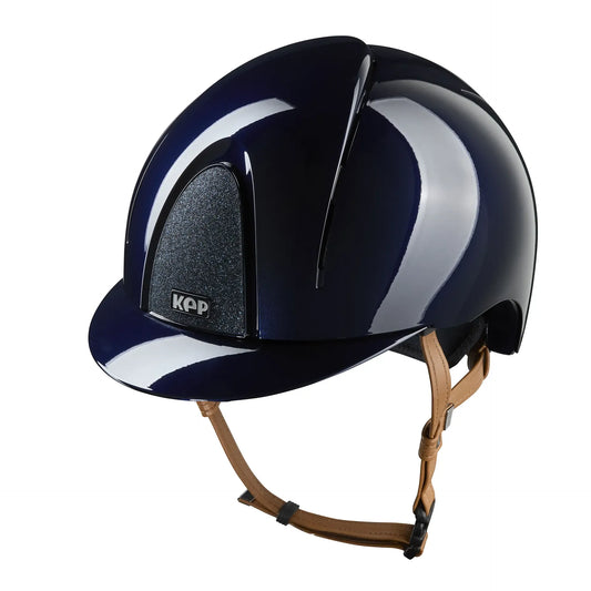 KEP Smart Nova Metal Glänzend Blau - Beige Beriemung - Glitzer Blau