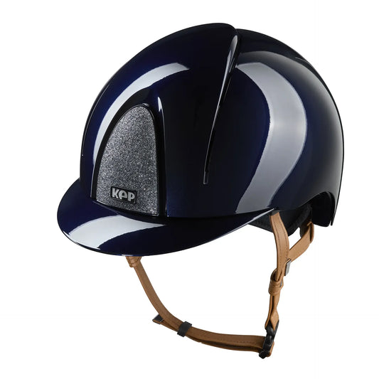 KEP Smart Nova Metal Glänzend Blau - Beige Beriemung - Glitzer Silber