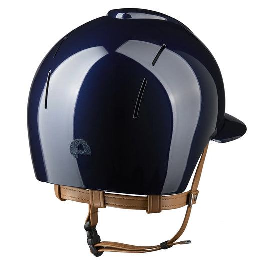 KEP Smart Nova Metal Glänzend Blau - Beige Beriemung - Polo Visier - Glitzer Blau