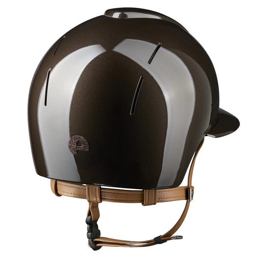 KEP Smart Nova Metal Glänzend Braun - Beige Beriemung - Polo Visier - Glitzer Braun