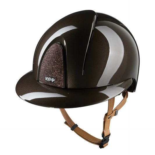 KEP Smart Nova Metal Glänzend Braun - Beige Beriemung - Polo Visier - Glitzer Braun