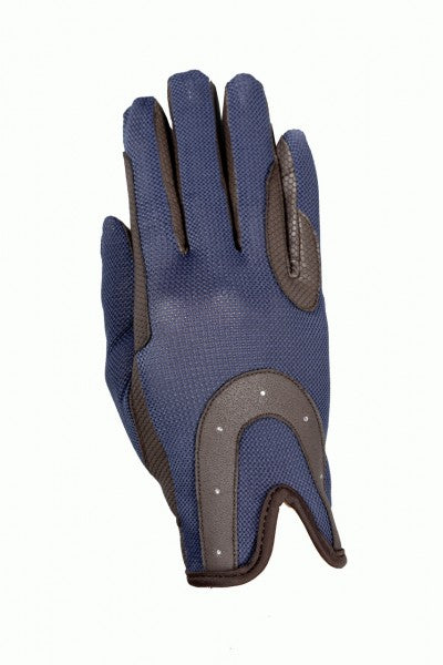 GOOD LUCK Schlupfhandschuh mit Hufeisenoptik und Glitzersteinen sowie Mesh Oberhand