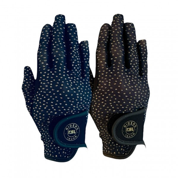 JUNO Kinder Reithandschuhe, mit Glitzerdruck